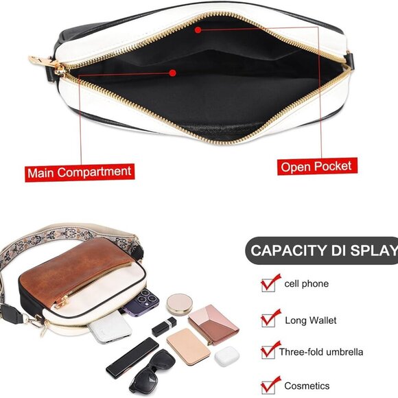 crossbody Bags for Women,Trendy Shoulder Vegan Leather Handbags, Satchel Purse w - Picture 8 of 8